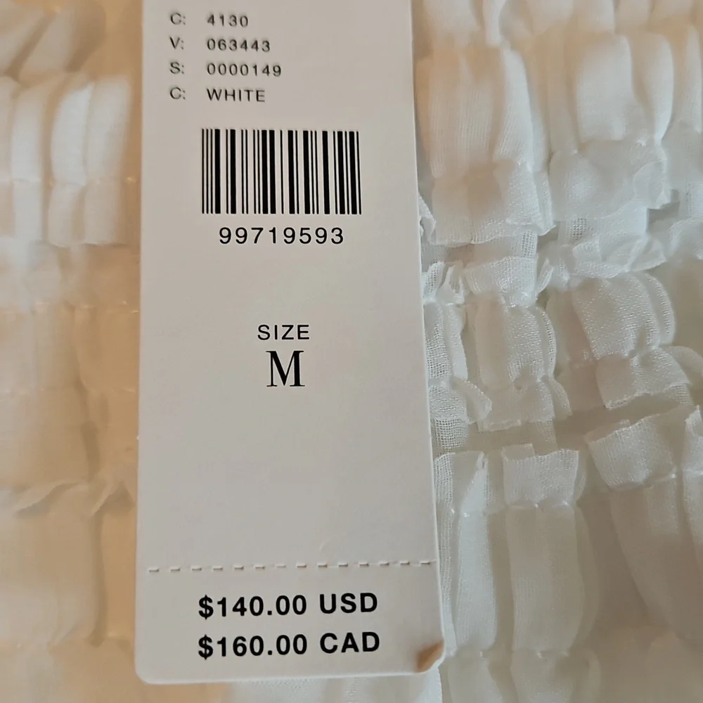 Anthropologie Endless Rose Strapless Textured Fitted White Mini Dress - Picture 6 of 6